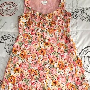 Woman Pink Floral Summer Dress